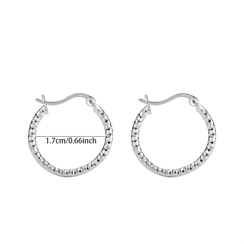 2pcs Women's Fashion Stud Earrings, Easy Circle 925 Silver Gift